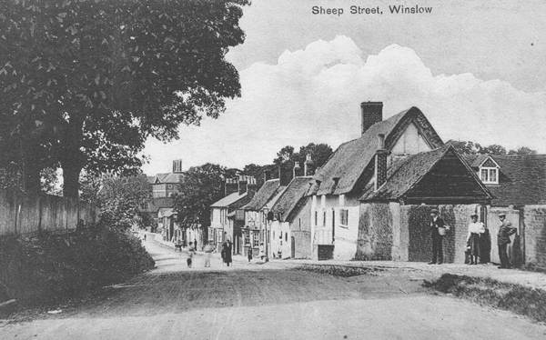 View down hill with houses on the right